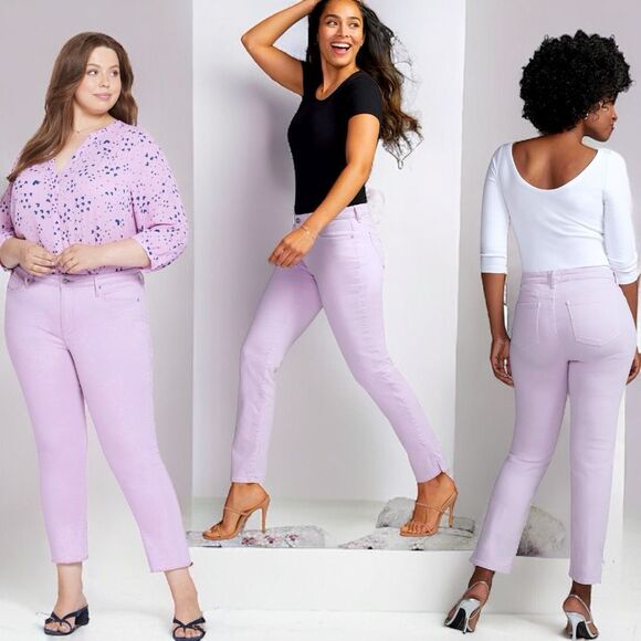 NYDJ Denim - NYDJ Plus Size Lilac Sheri Slim Ankle Cropped Jeans Size 18